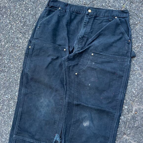 Vintage Carhartt black  double knee work wear carpenter pants - Picture 2 of 6